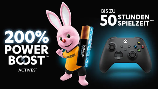 Bis zu 50 Stunden Spielzeit mit 200% Power Boost Actives